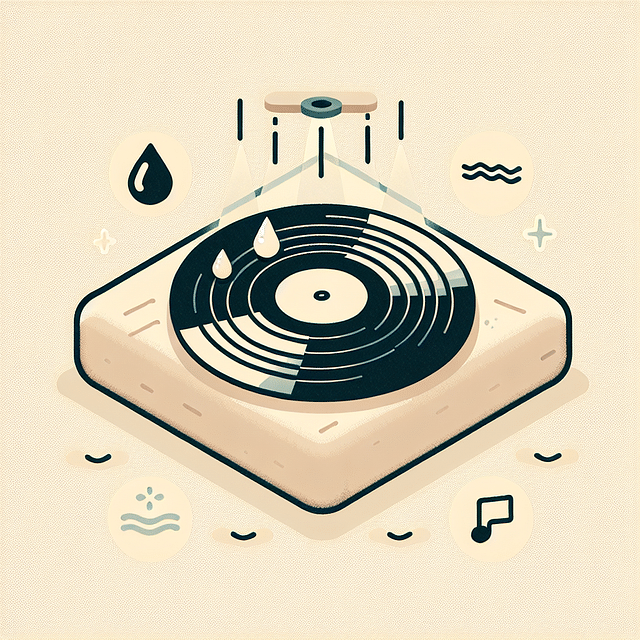 vinyl record drying on a soft surface