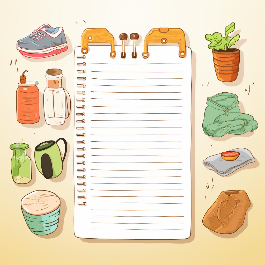 A hand-written shopping list with various clothing and household items